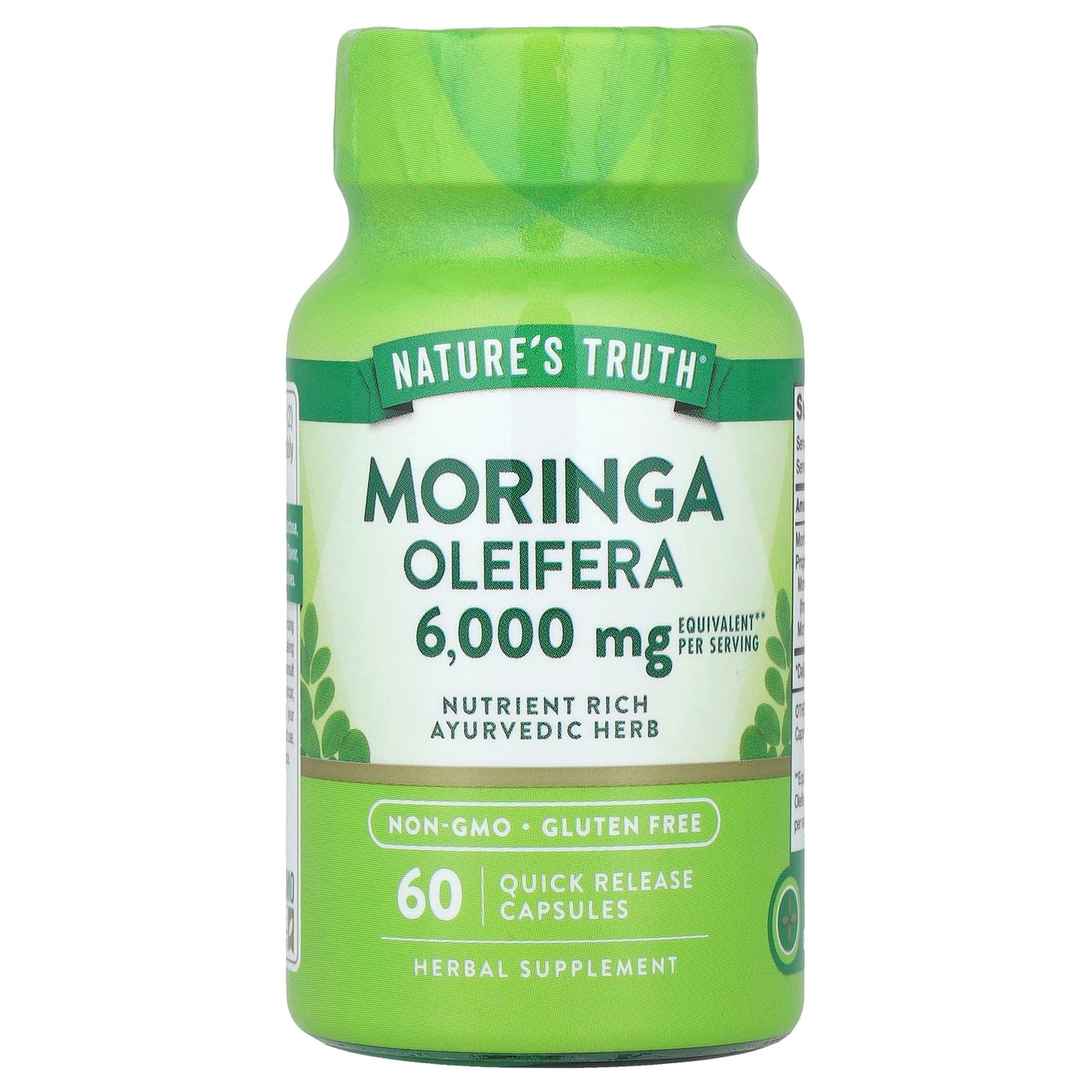 Nature's Truth, Moringa Oleifera, 60 Quick Release Capsules (3,000 mg per Capsule) - Image 1
