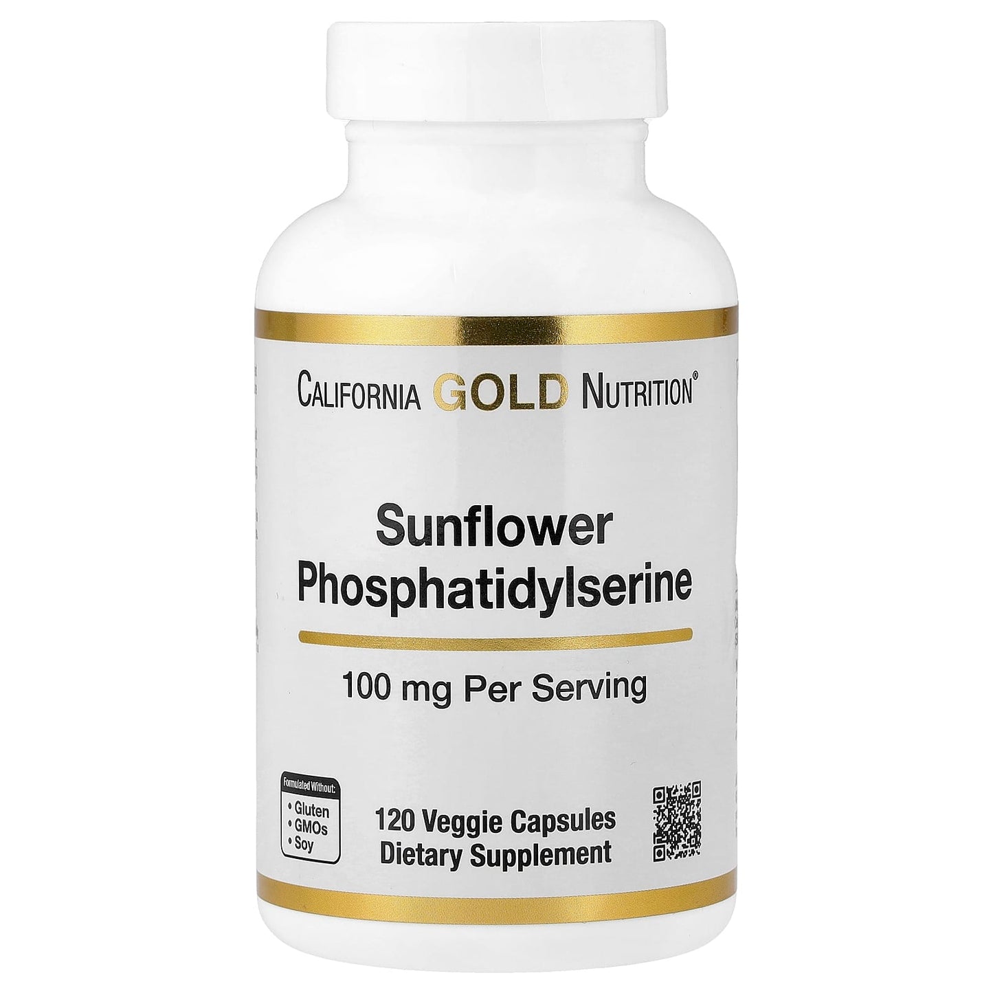 Sunflower Phosphatidylserine Supplement by California Gold Nutrition, 100mg, 120 Capsules - Image 2