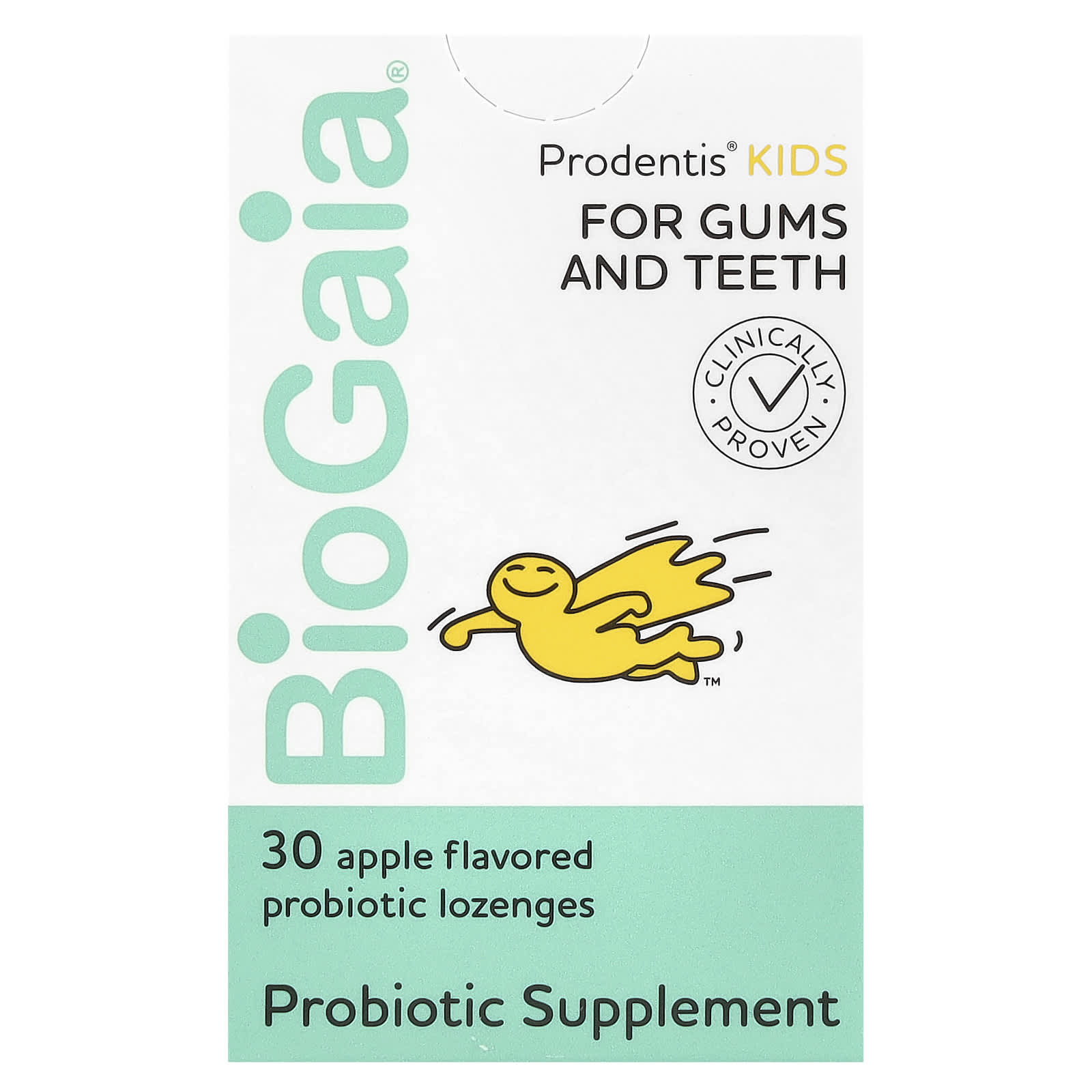 BioGaia, Prodentis Kids®, Probiotic Lozenges, Apple, 200 Million CFU, 30 Lozenges