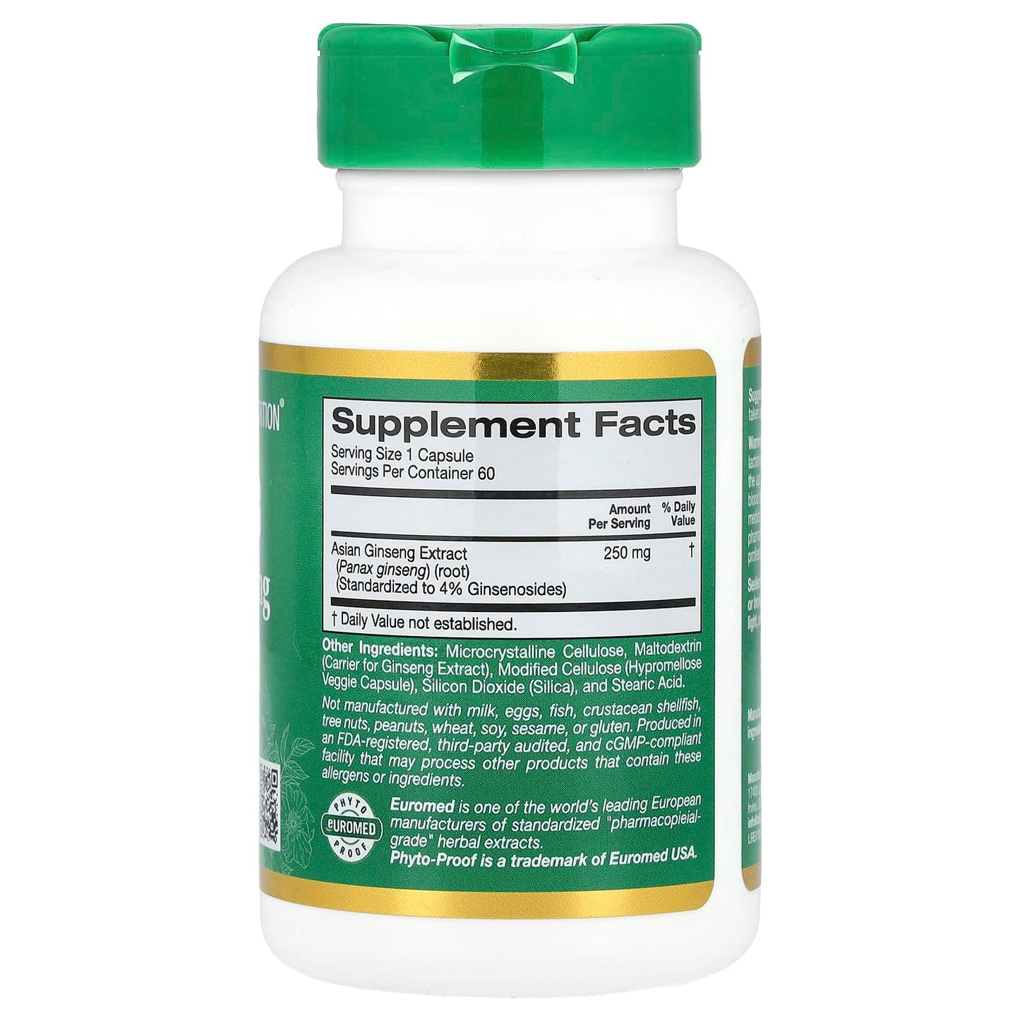 Panax Ginseng Extract for Energy & Wellness - 60 Veggie Capsules - Image 2
