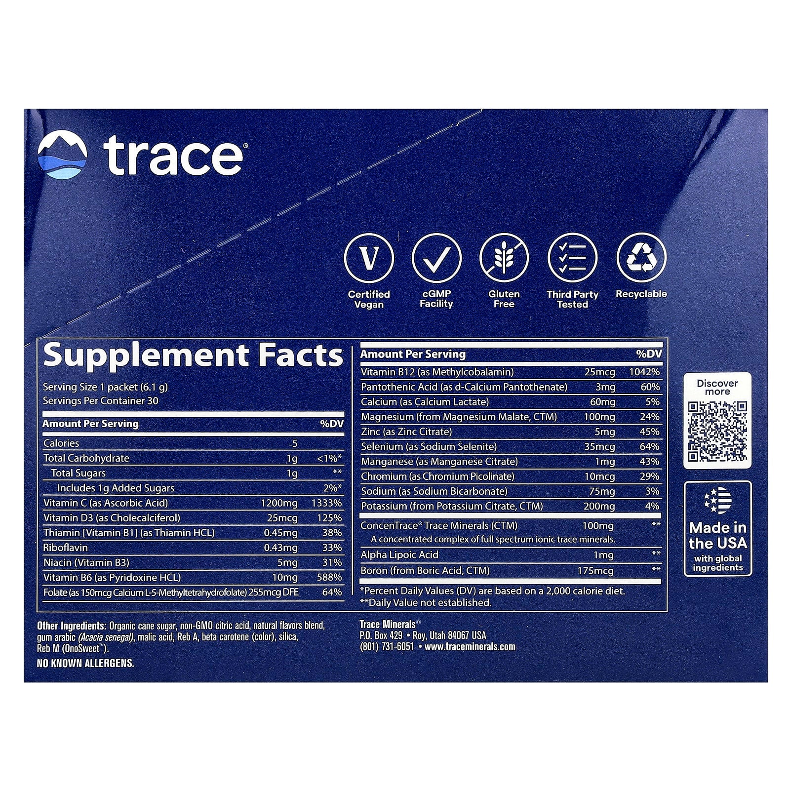 Trace, Power Pak, Tangerine, 30 Stick Packs, 0.22 oz (6.1 g) Each - Image 2
