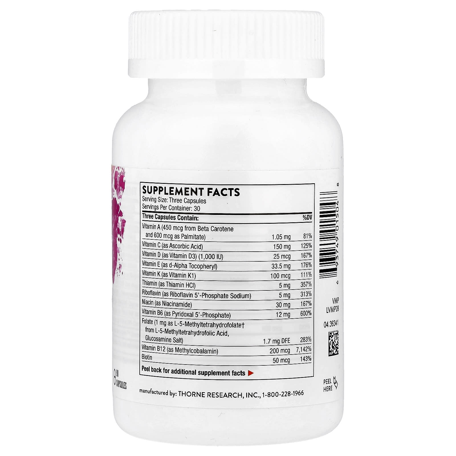 Thorne, Basic Prenatal, 90 Capsules - Image 2