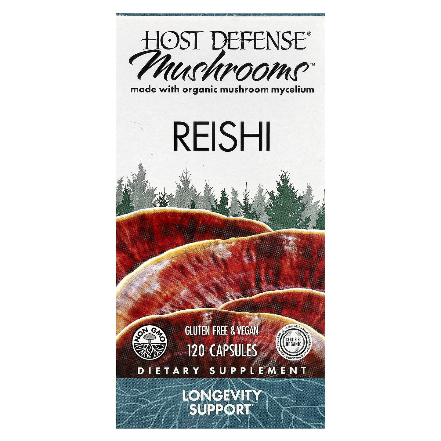 Reishi Longevity Support - Organic Mushroom Supplement Capsules - Image 1