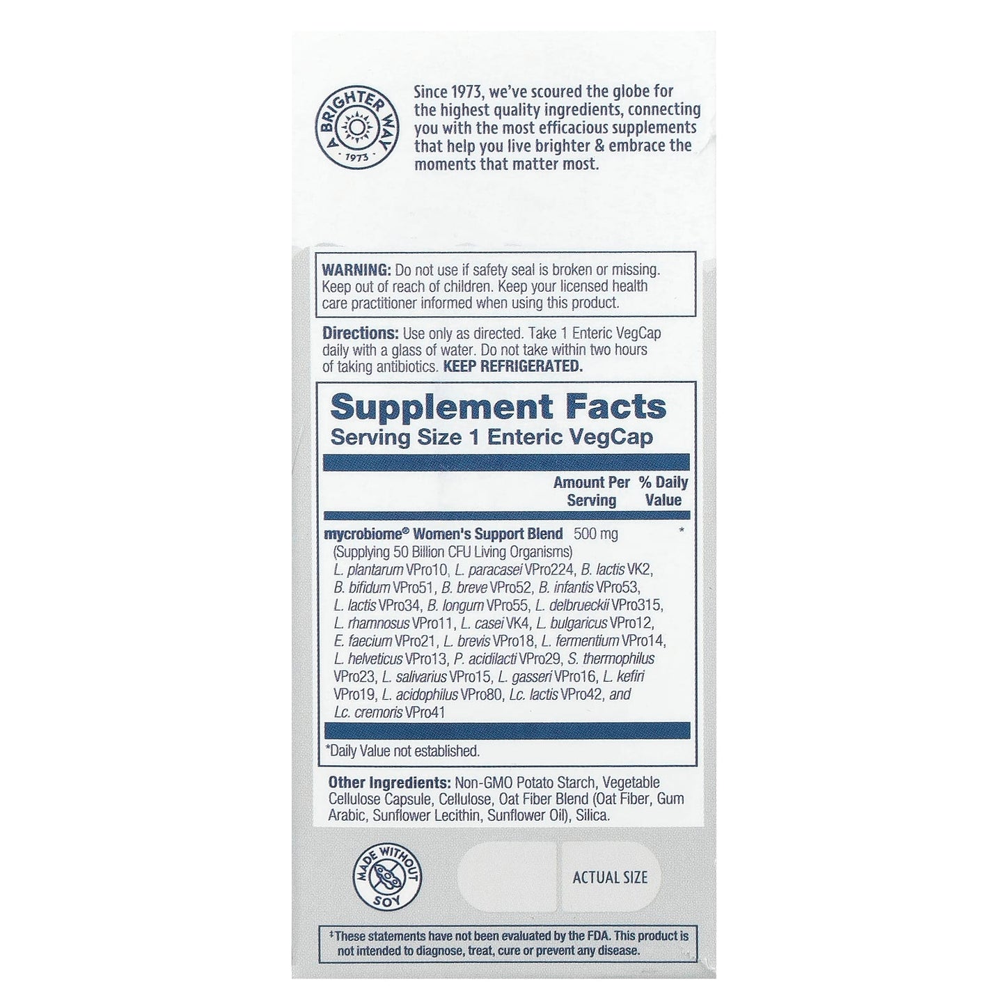 Solaray, Mycrobiome, Probiotic, Women's Formula, 50 Billion, 30 VegCaps - Image 2