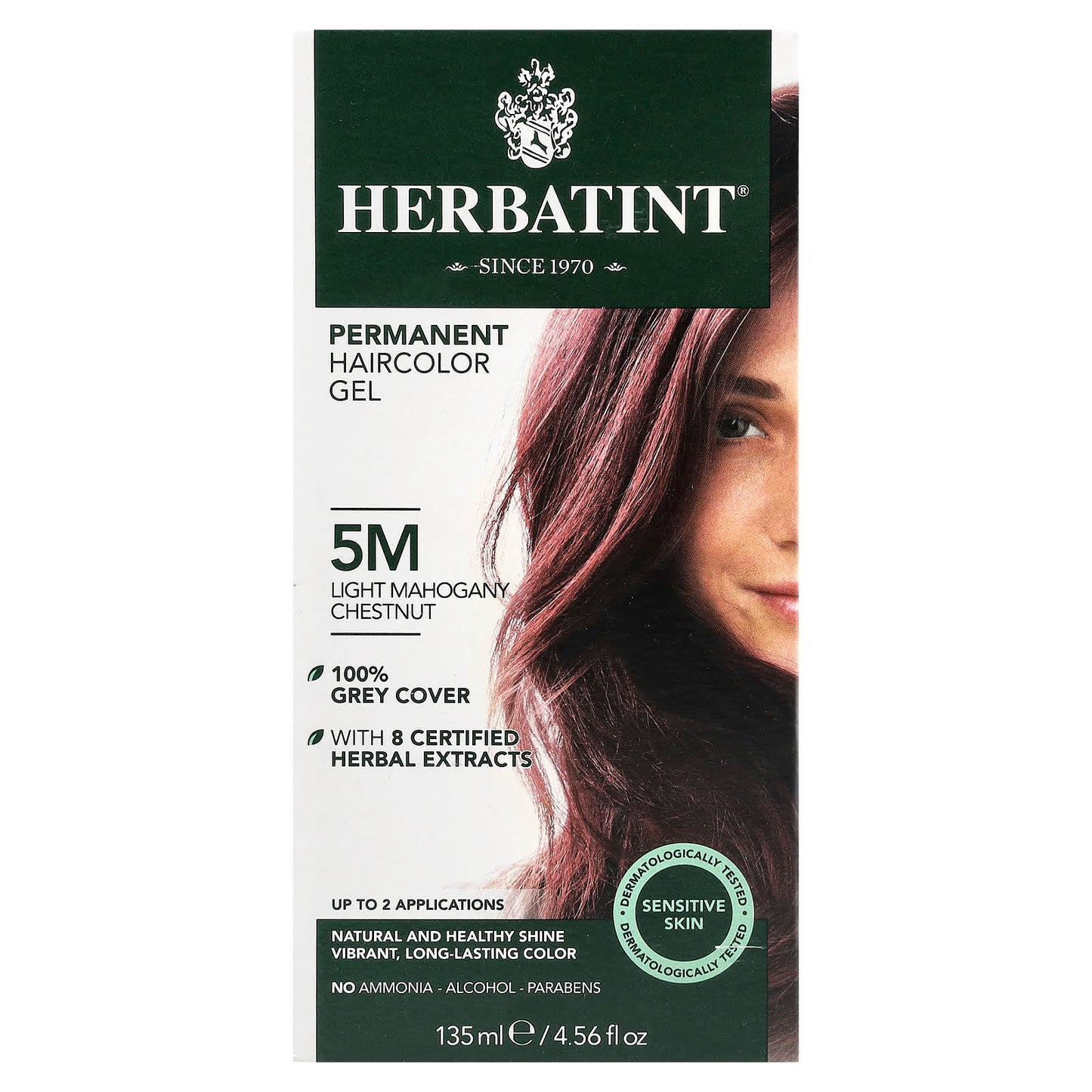 Herbatint Permanent Haircolor Gel 5M Light Mahogany Chestnut - Image 1