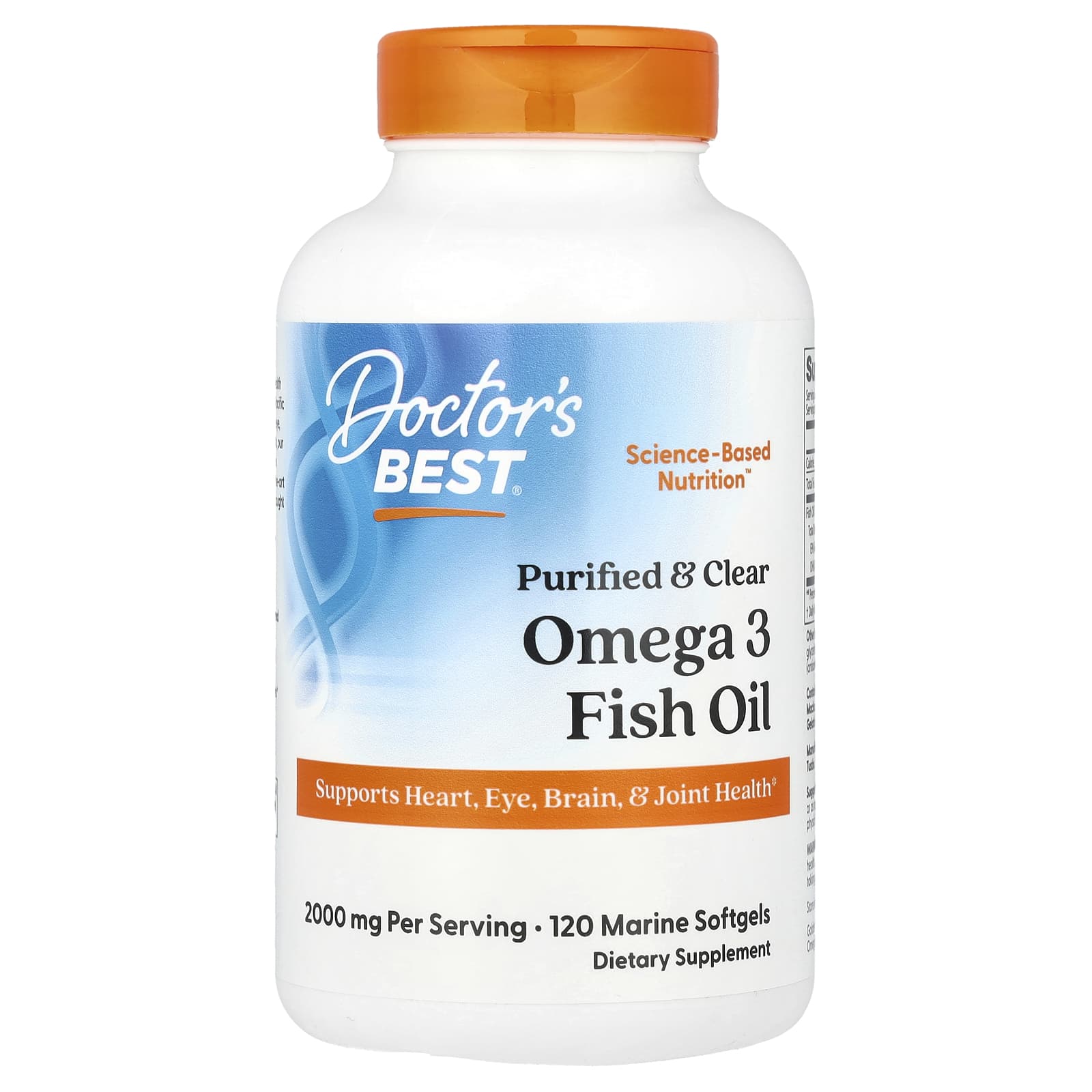 Purified Omega 3 Fish Oil for Heart, Eye & Brain Health - 1,000mg per Softgel - Image 1
