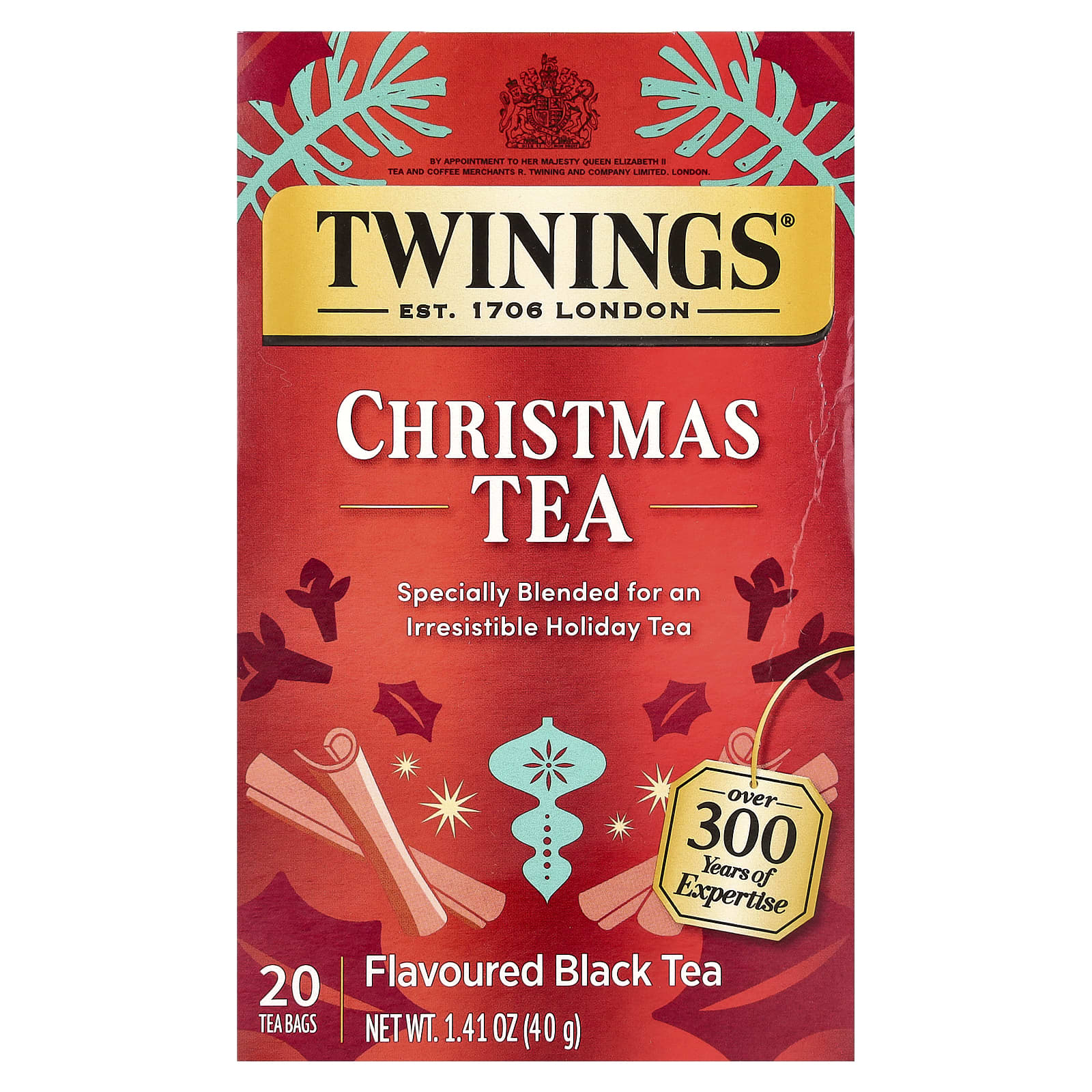 Twinings, Christmas Tea, 20 Tea Bags, 1.41 oz (40 g) - Image 1