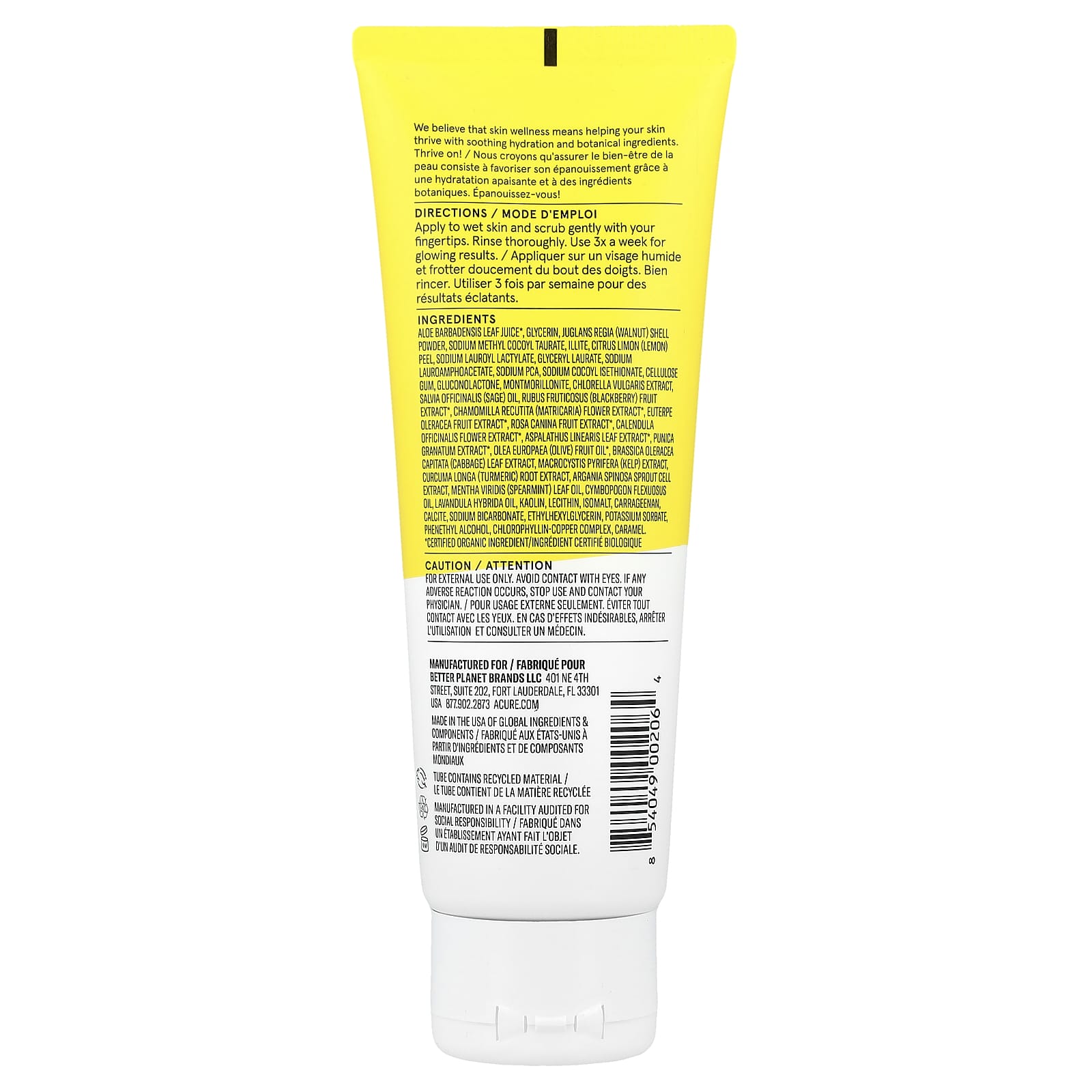 Brighten & Refresh with Acure's Vegan Facial Scrub, 4 fl oz - Image 2