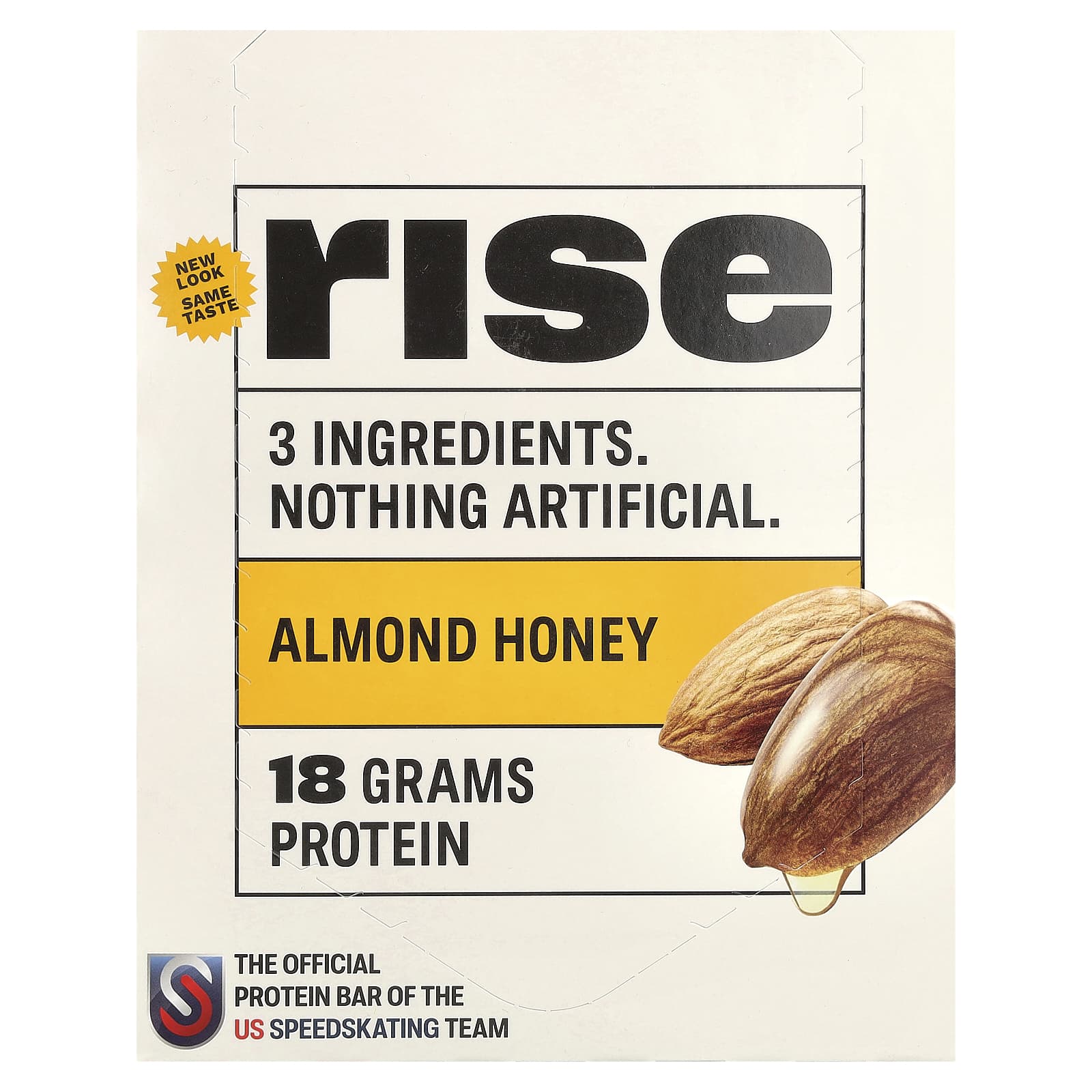 Rise Bar, Protein Bar, Almond Honey, 12 Bars, 2.1 oz (60 g) Each - Image 1