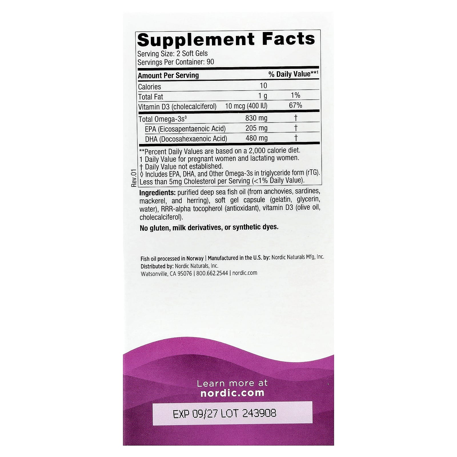 Nordic Naturals, Prenatal DHA, 180 Soft Gels - Image 2