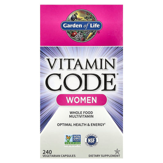Garden of Life Vitamin Code Whole Food Multivitamin for Women, 240 Capsules - Image 1
