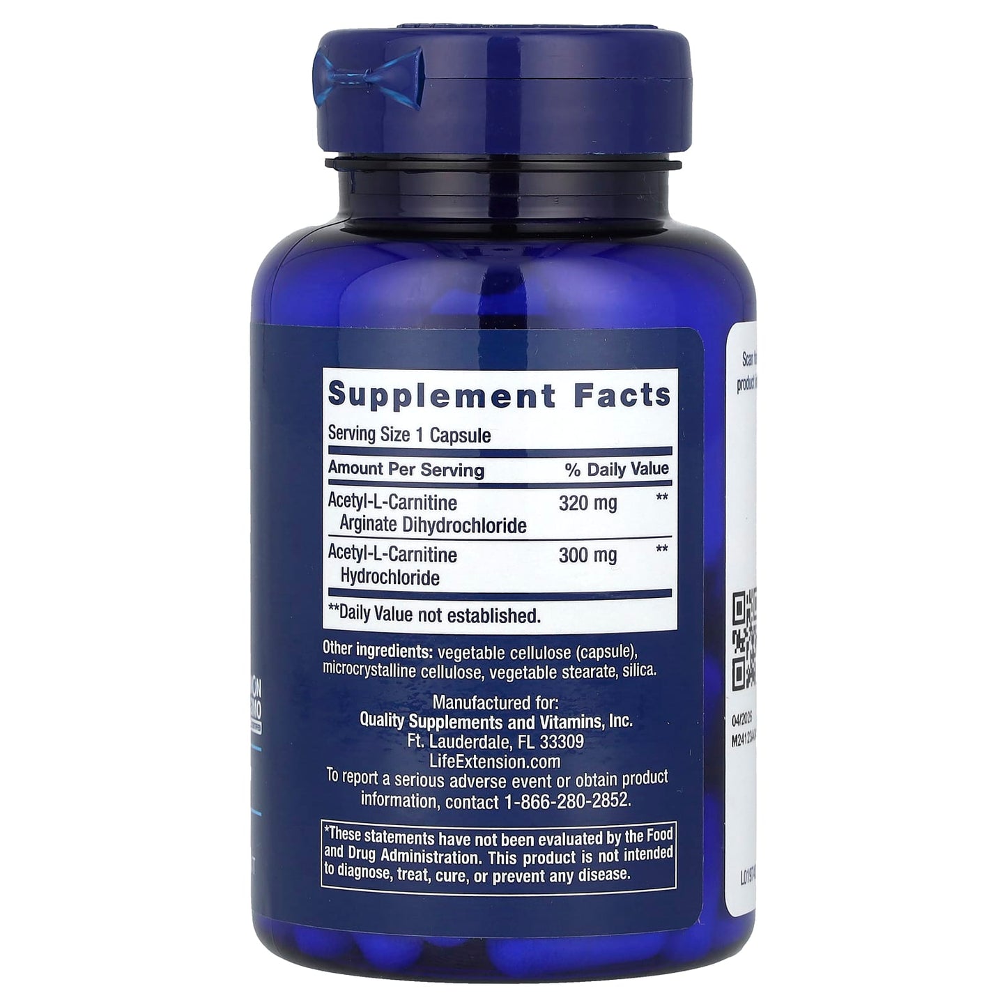 Life Extension, Acetyl-L-Carnitine Arginate, 90 Capsules - Image 2