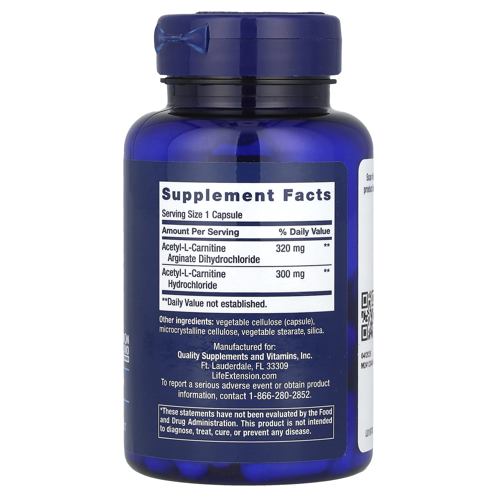 Life Extension, Acetyl-L-Carnitine Arginate, 90 Capsules - Image 2