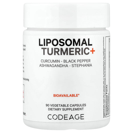 Turmeric Supplement for Joint Relief & Inflammation - CodeAge Liposomal Turmeric+ 90 Caps - Image 1