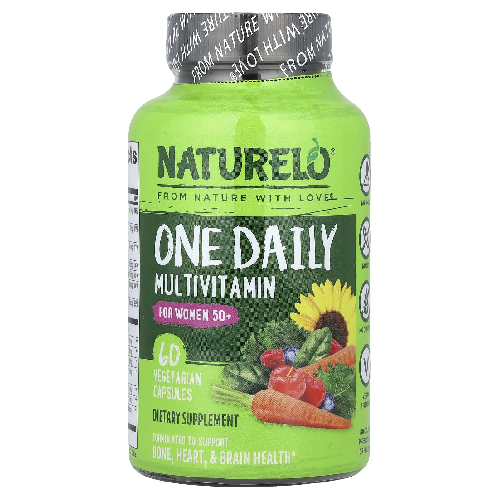 NATURELO, One Daily Multivitamin, For Women 50+, 60 Vegetarian Capsules - Image 1