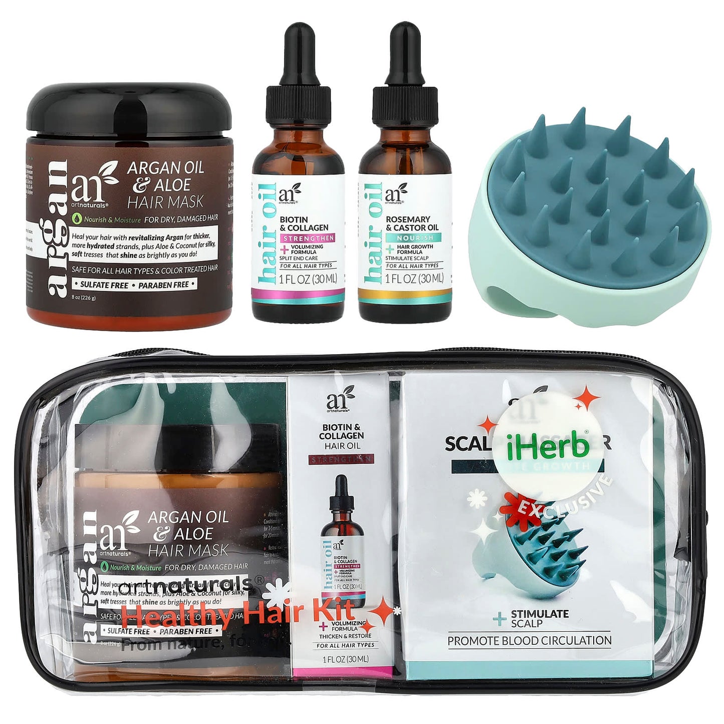 Hair Growth Kit for Healthy Hair - Biotin, Collagen & Argan - Image 1