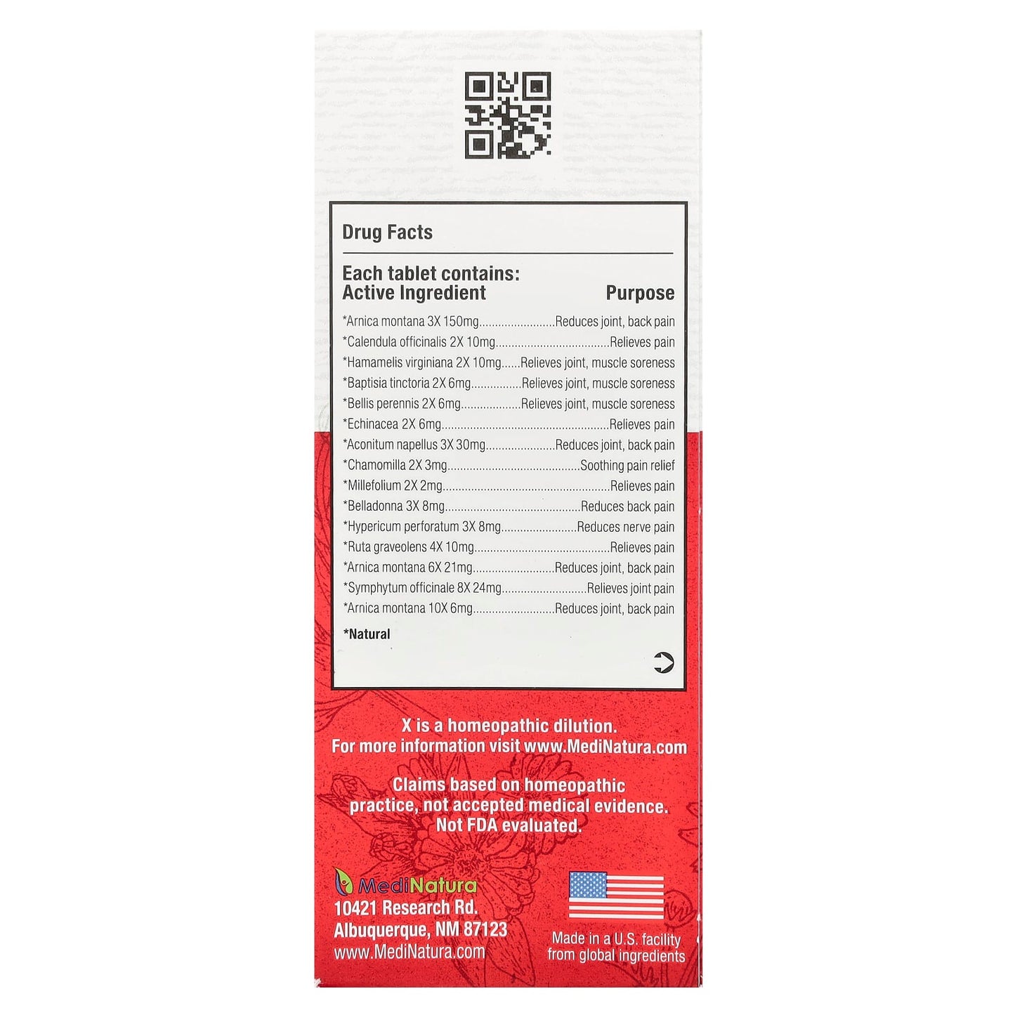 MediNatura, T-Relief™, Arnica +12, 100 Tablets - Image 2