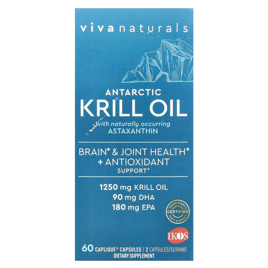 Viva Naturals, Antarctic Krill Oil with Astaxanthin, 60 Caplique® Capsules - Image 1