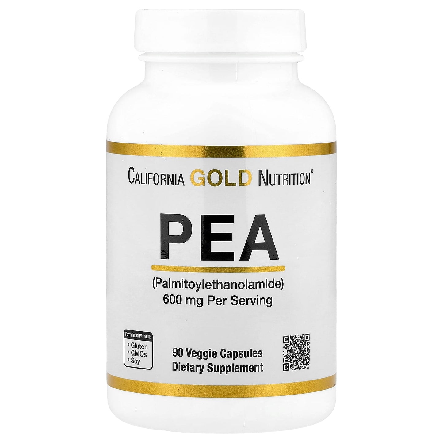 California Gold Nutrition PEA 300mg 90 Veggie Capsules for Pain Relief - Image 1