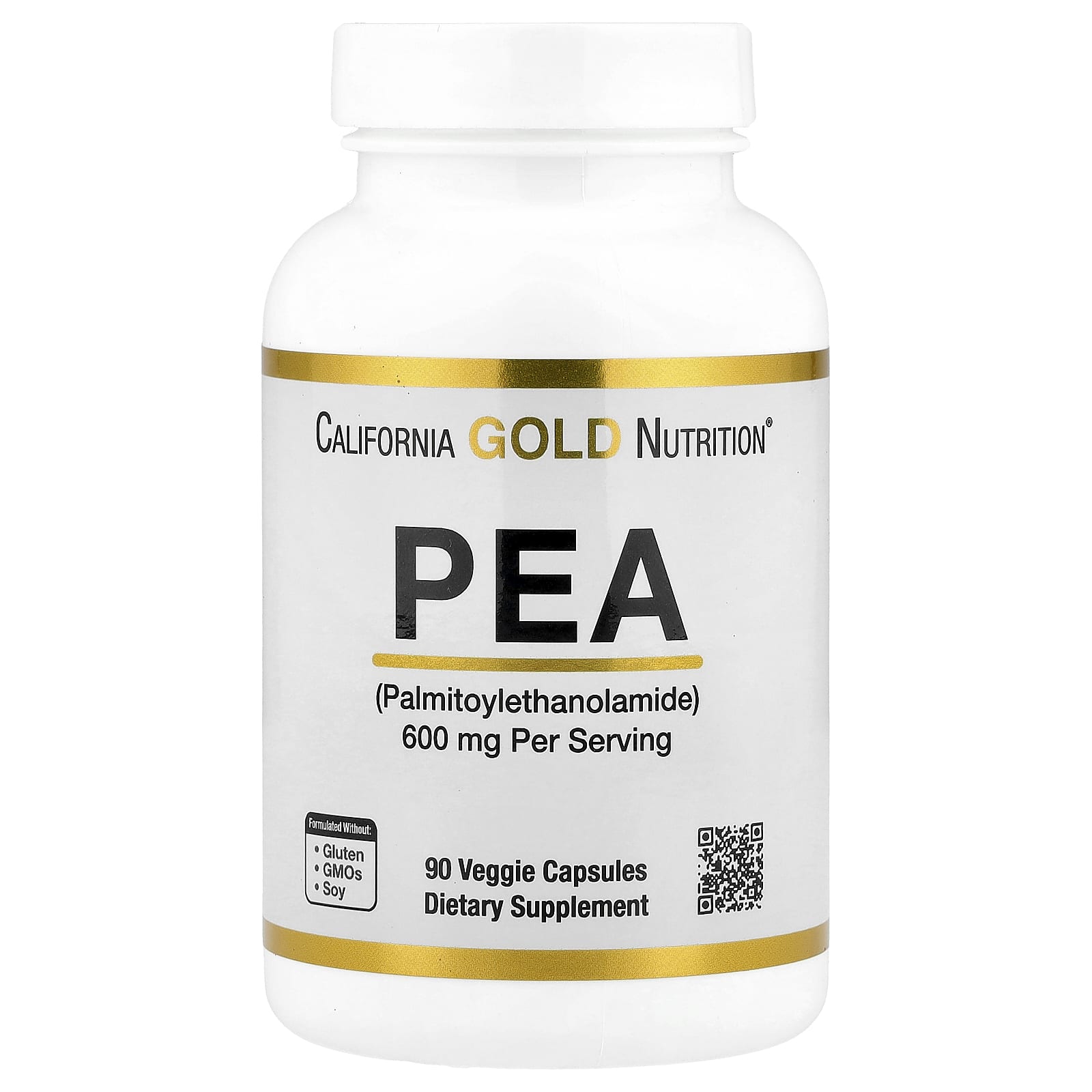 California Gold Nutrition PEA 300mg 90 Veggie Capsules for Pain Relief - Image 1