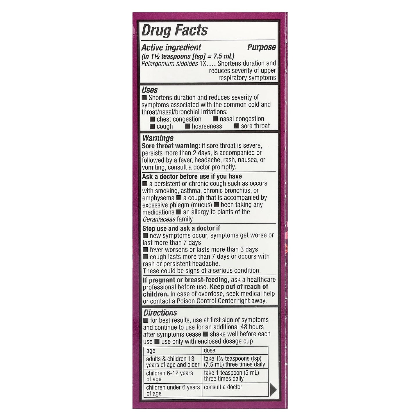 Nature's Way, Umcka® Cold Relief Syrup, Ages 6+, Grape, 4 fl oz (120 ml) - Image 2