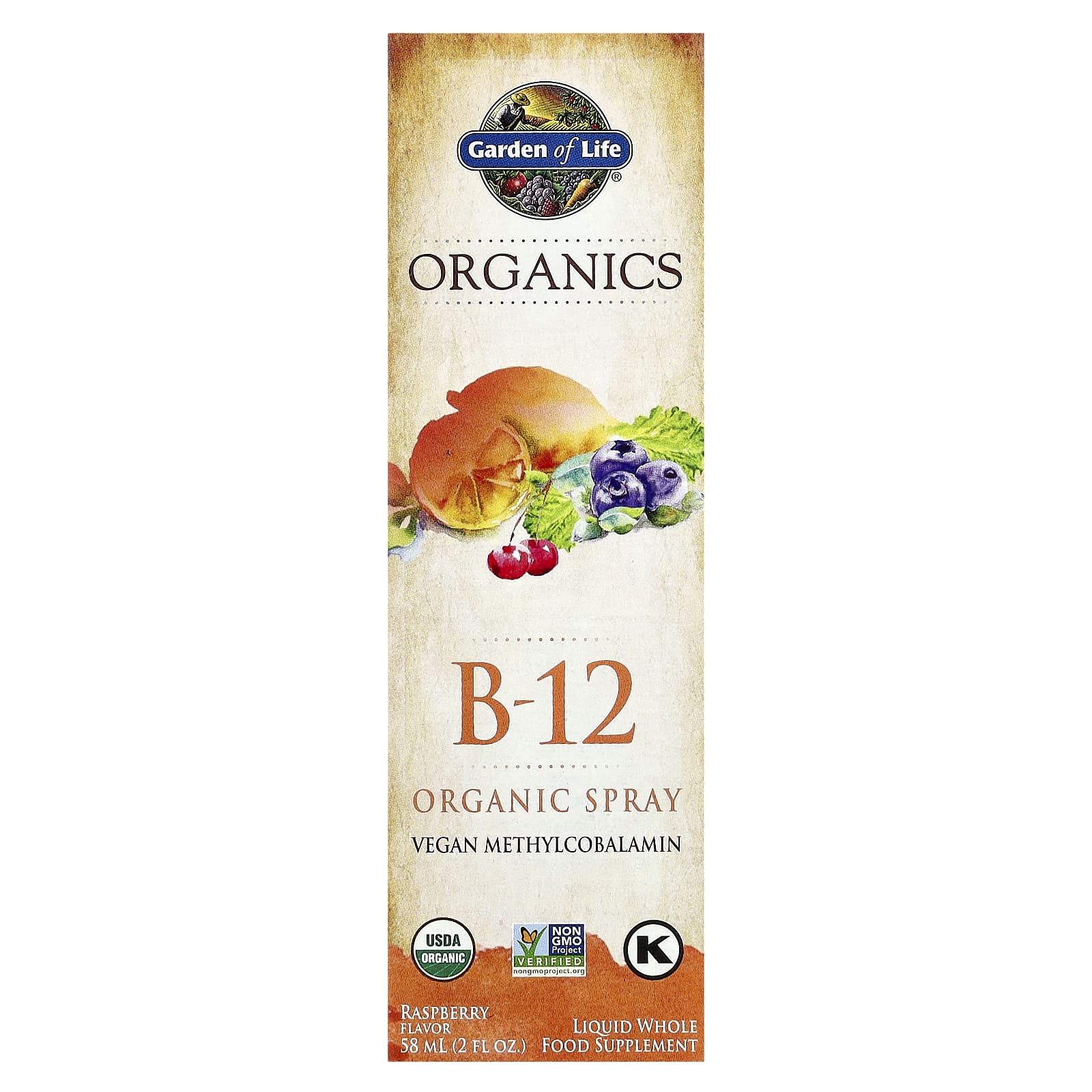 Garden of Life Organic B-12 Spray, Vegan, Non-GMO, 2 fl oz - Image 1
