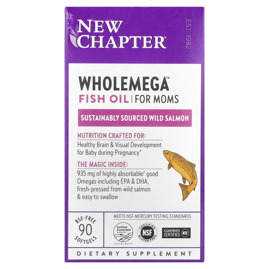 New Chapter, Wholemega™ Fish Oil for Moms, 935 mg, 90 Softgels - Image 1