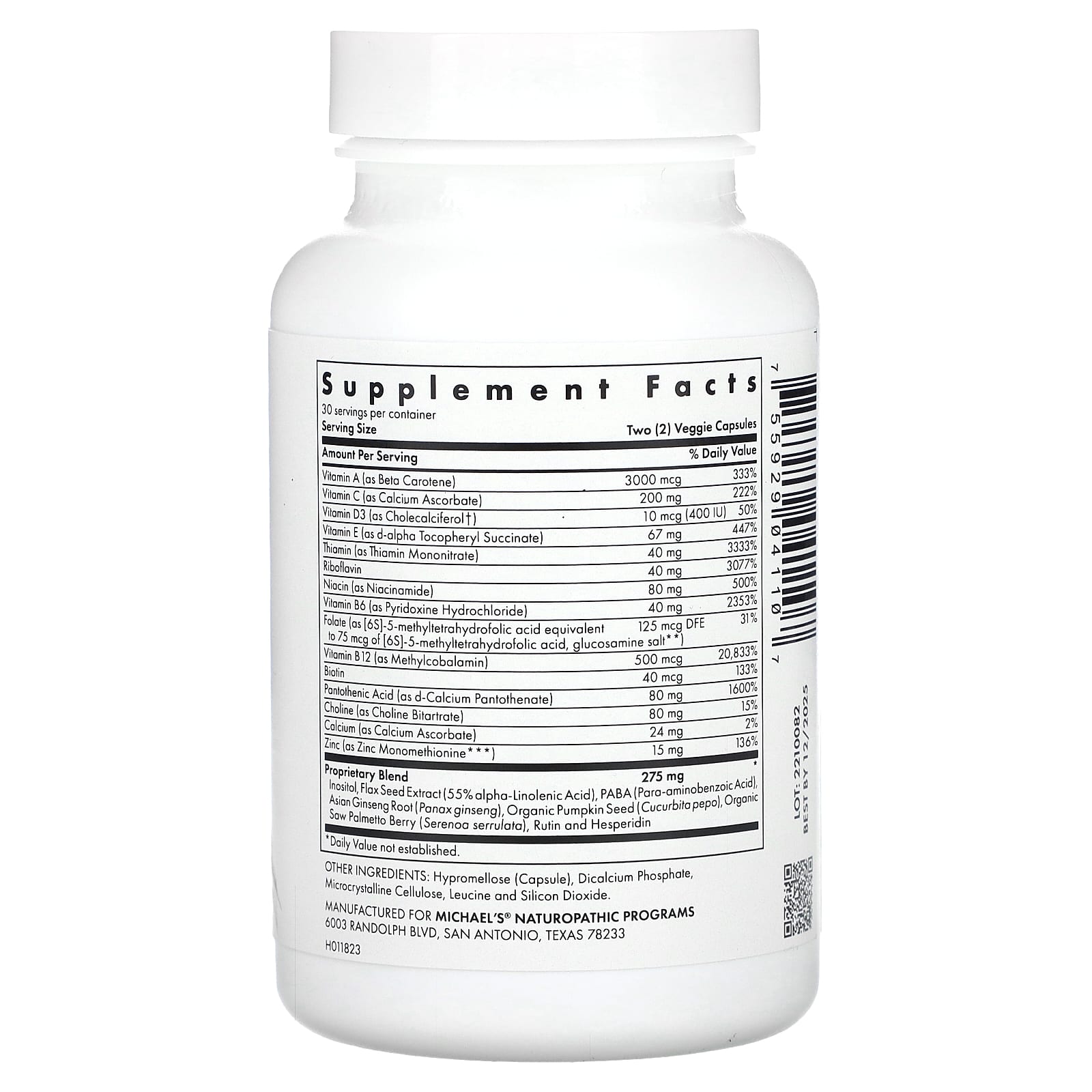 Michael's Health, Teen Boys Multivitamin, 60 Vegetarian Capsules - Image 2