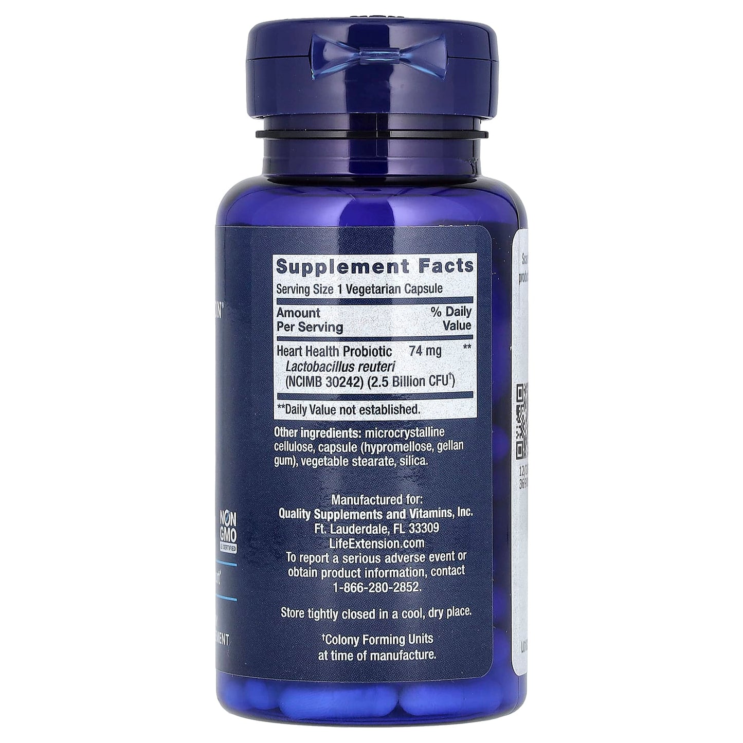 Life Extension, FLORASSIST Probiotic Heart Health, 60 Vegetarian Capsules (74 mg per Capsule)