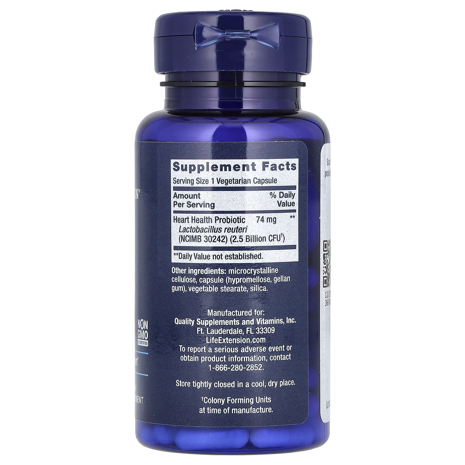 Life Extension, FLORASSIST Probiotic Heart Health, 60 Vegetarian Capsules (74 mg per Capsule)