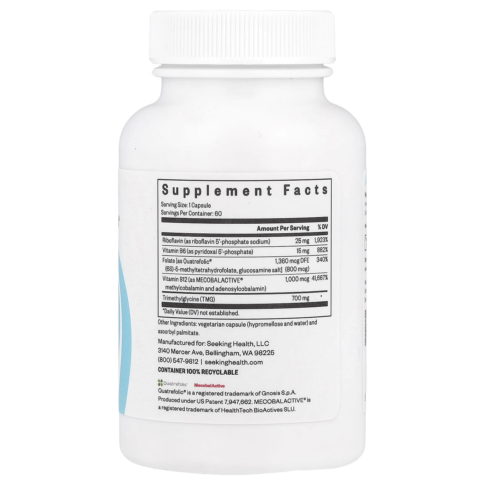 Seeking Health, Homocysteine Nutrients, 60 Capsules - Image 2