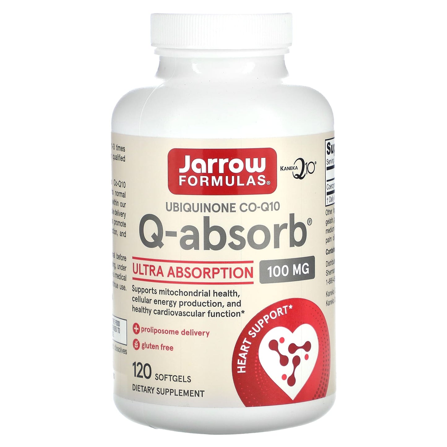 Jarrow Formulas Q-Absorb Co-Q10 100mg 120 Softgels for Heart Support - Image 1