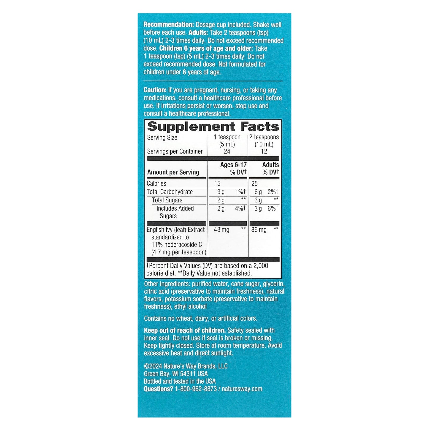 Nature's Way, Bronchial Soothe®, Ivy Leaf Extract Syrup, Ages 6+, 4 fl oz (120 ml) - Image 2