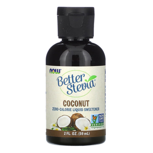 NOW Foods, Better Stevia, Zero-Calorie Liquid Sweetener, Coconut, 2 fl oz (59 ml) - Image 1