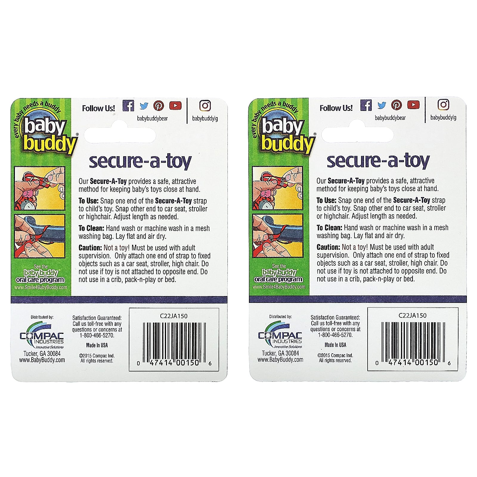 Secure Your Baby's Toys with Baby Buddy's Easy-Snap System | 2-Pack - Image 2