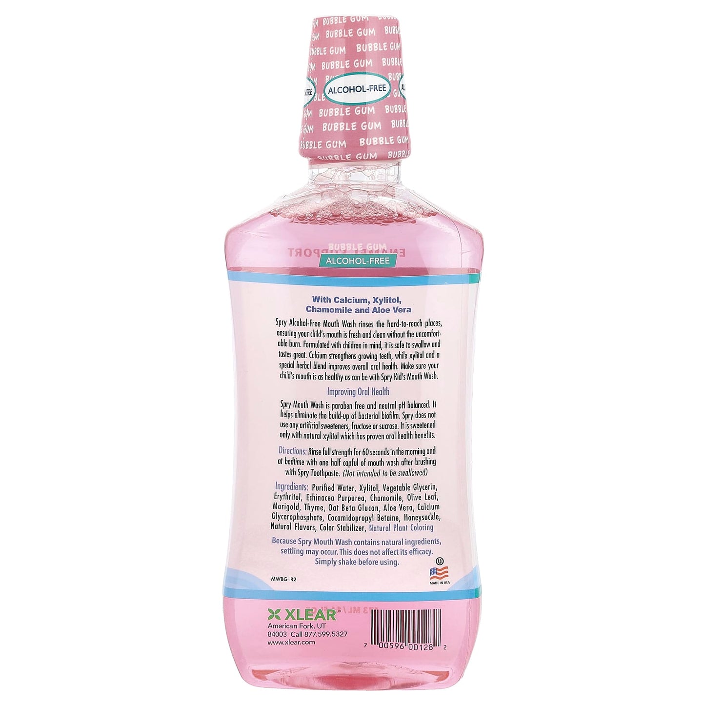 Xlear, Kid's Spry® Mouth Wash, Enamel Support, Alcohol-Free, Bubble Gum, 16 fl oz (473 ml) - Image 2