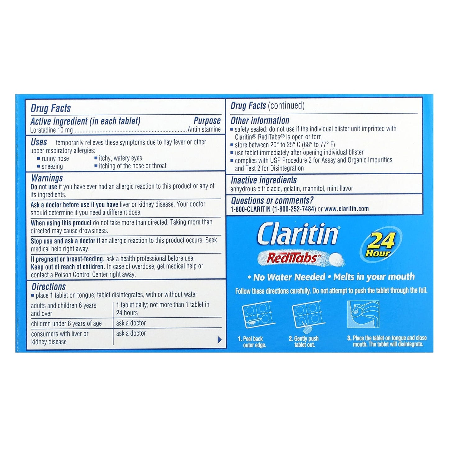 Claritin RediTabs 10mg - Fast Relief from Indoor & Outdoor Allergies, Non-Drowsy - Image 2