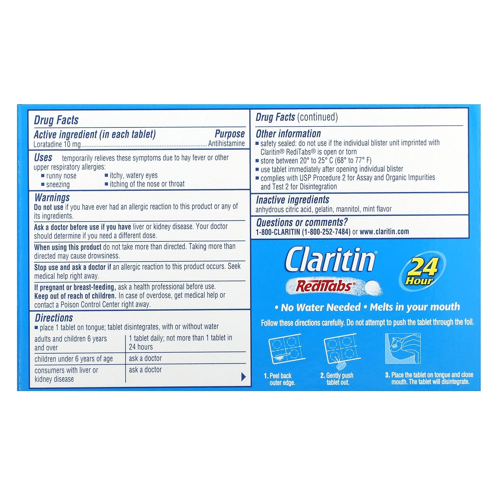 Claritin RediTabs 10mg - Fast Relief from Indoor & Outdoor Allergies, Non-Drowsy - Image 2