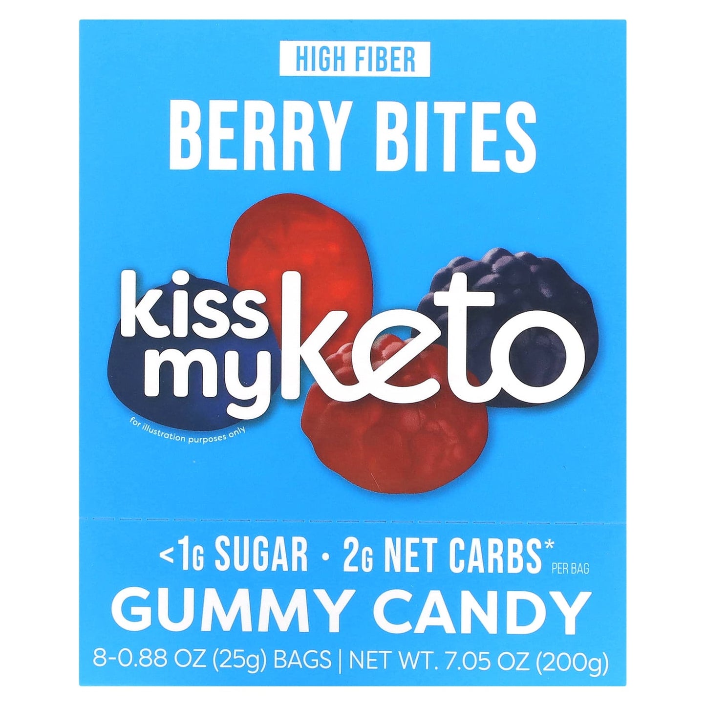 Kiss My Keto, Gummy Candy, Berry Bites, 8 Bags, 0.88 oz (25 g) Each - Image 1