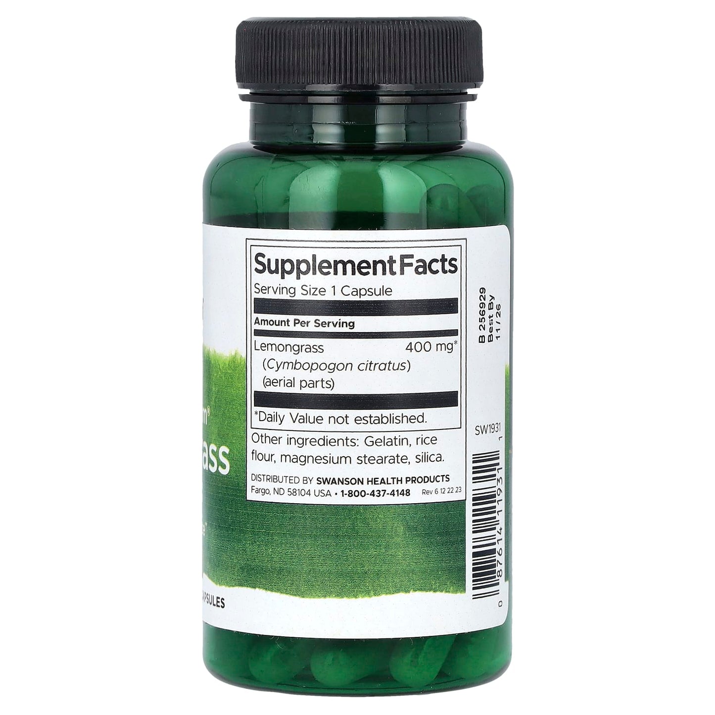 Swanson, Full Spectrum Lemongrass, 400 mg, 60 Capsules - Image 2