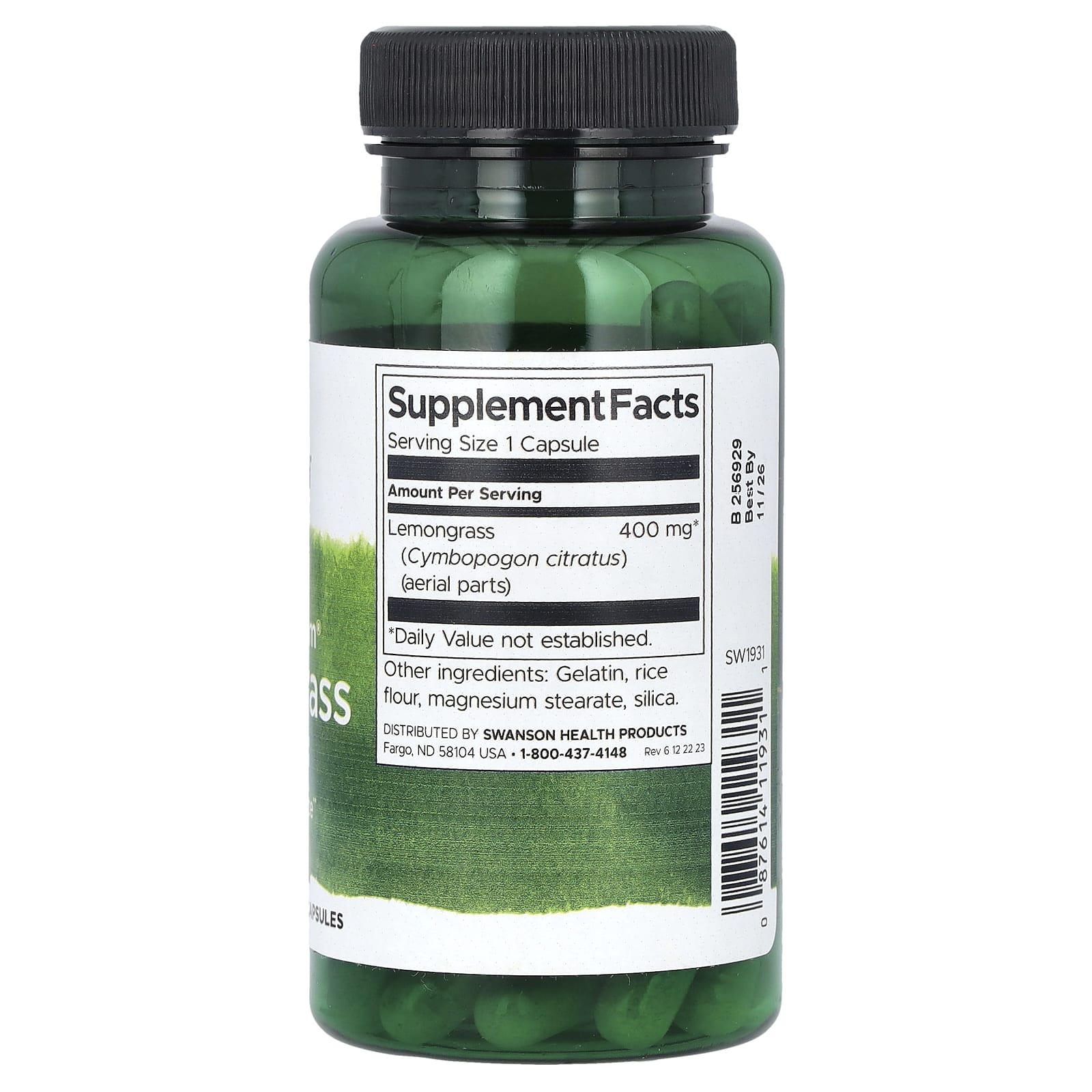 Swanson, Full Spectrum Lemongrass, 400 mg, 60 Capsules - Image 2
