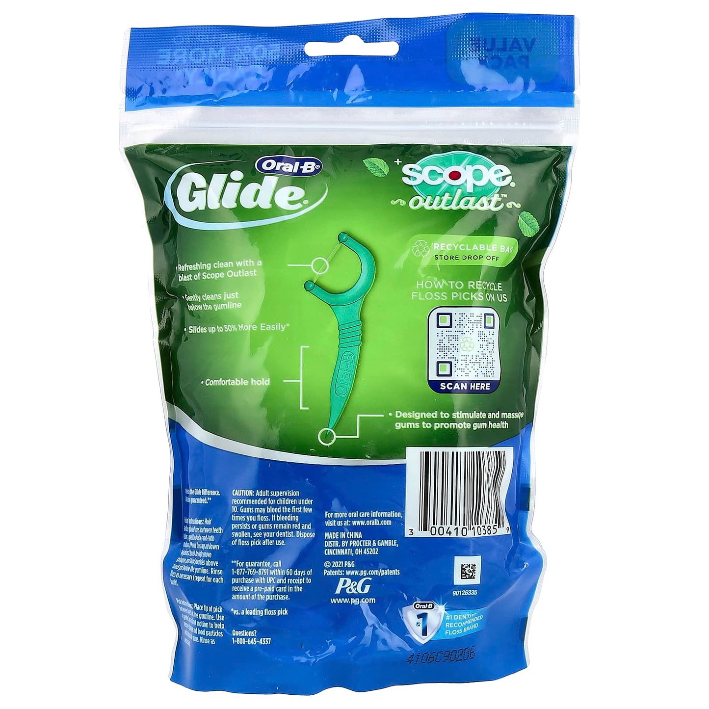 Oral-B, Glide, Scope® Outlast™ Floss Picks, Mint, 150 Floss Picks - Image 2