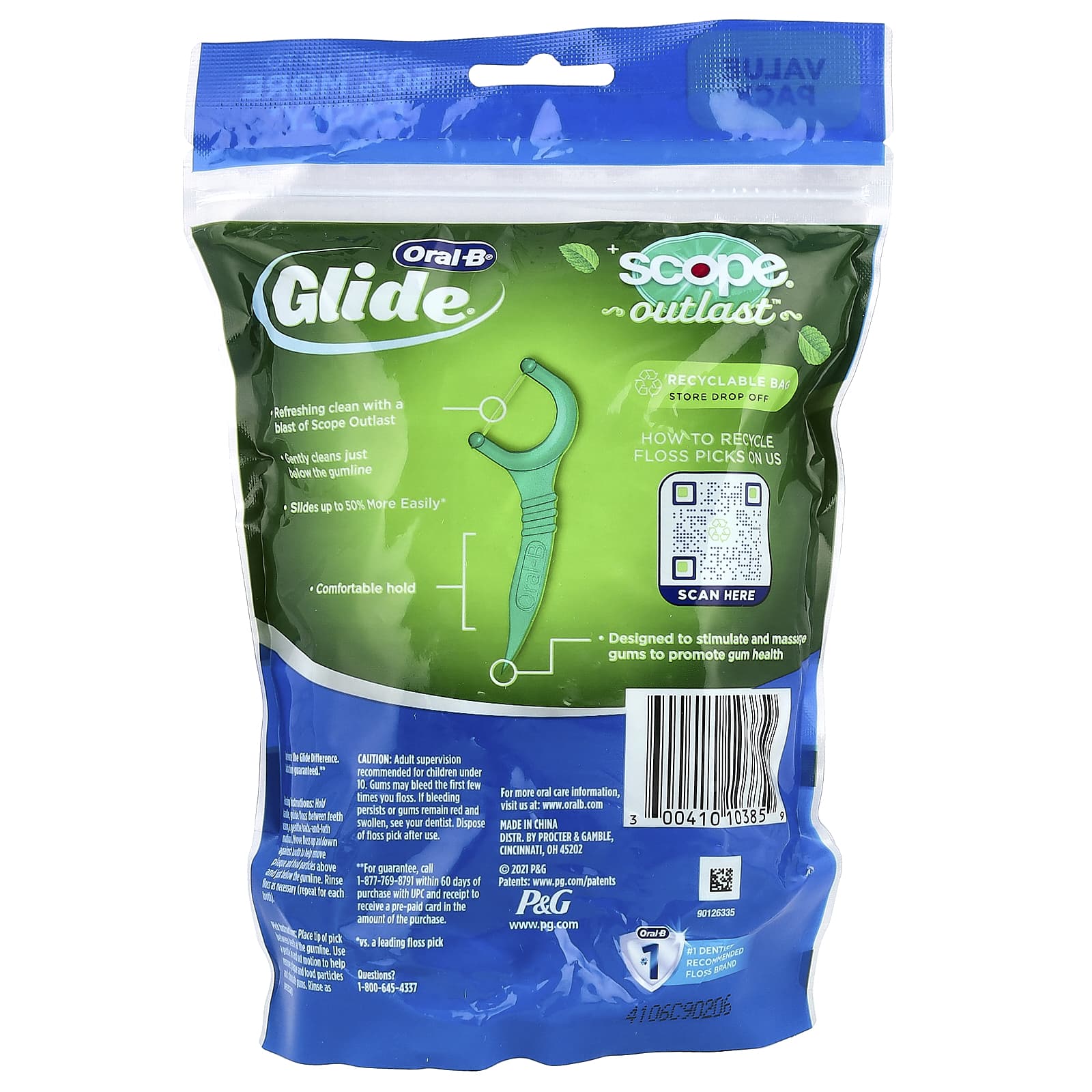 Oral-B, Glide, Scope® Outlast™ Floss Picks, Mint, 150 Floss Picks - Image 2