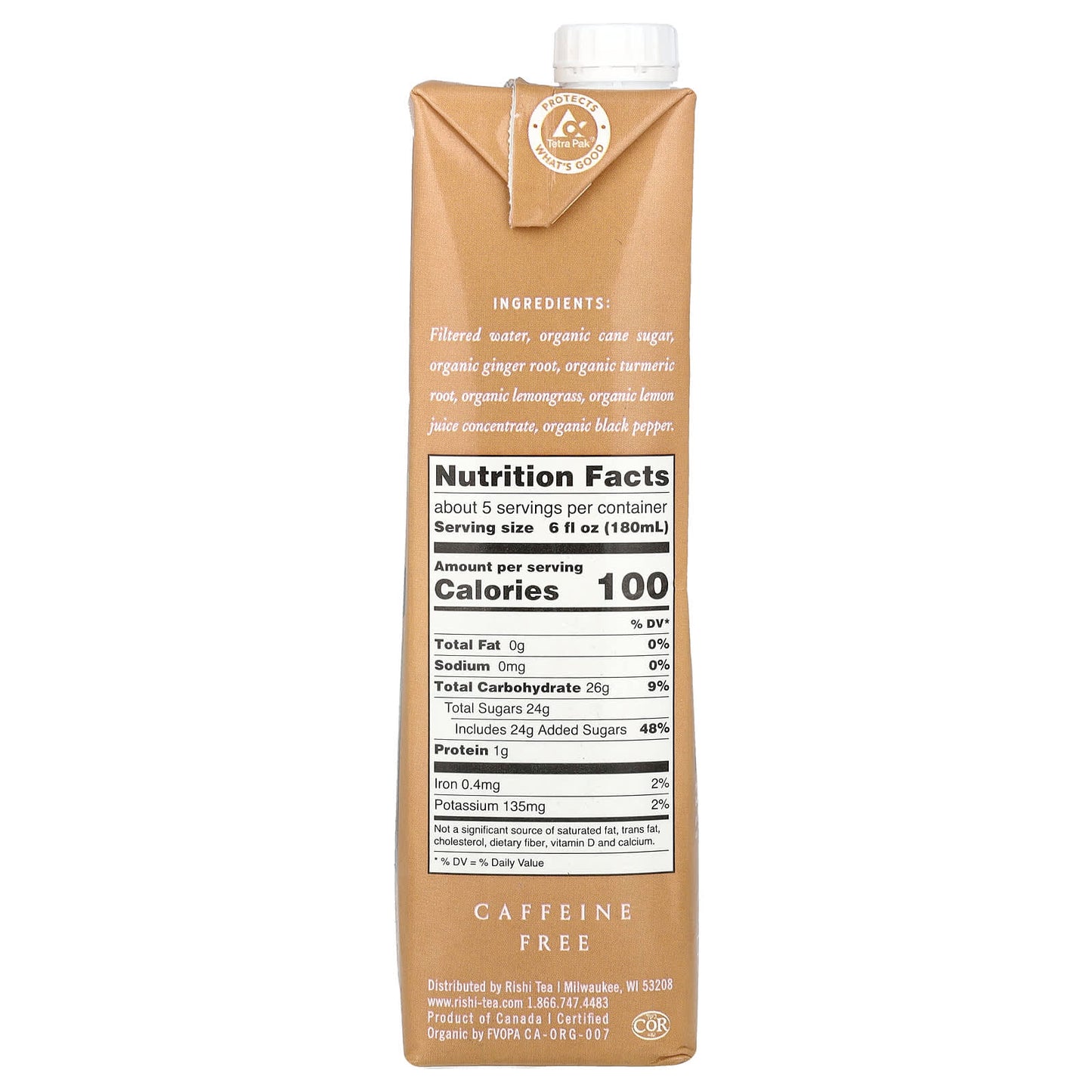 Rishi Tea, Organic Chai Concentrate, Turmeric Ginger Chai, Caffeine Free, 32 fl oz (946 ml) - Image 2