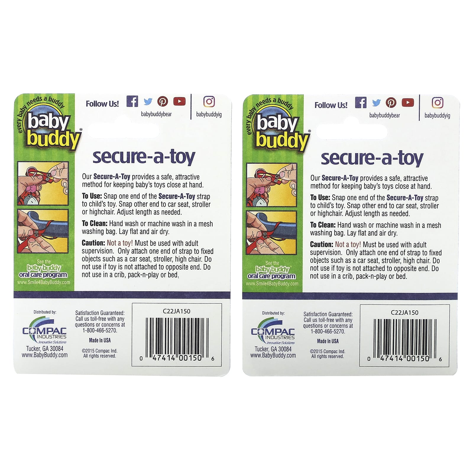 Baby Buddy Secure-A-Toy, 4+ Months, 4-Strap, Attach to Car Seats & Strollers - Image 2