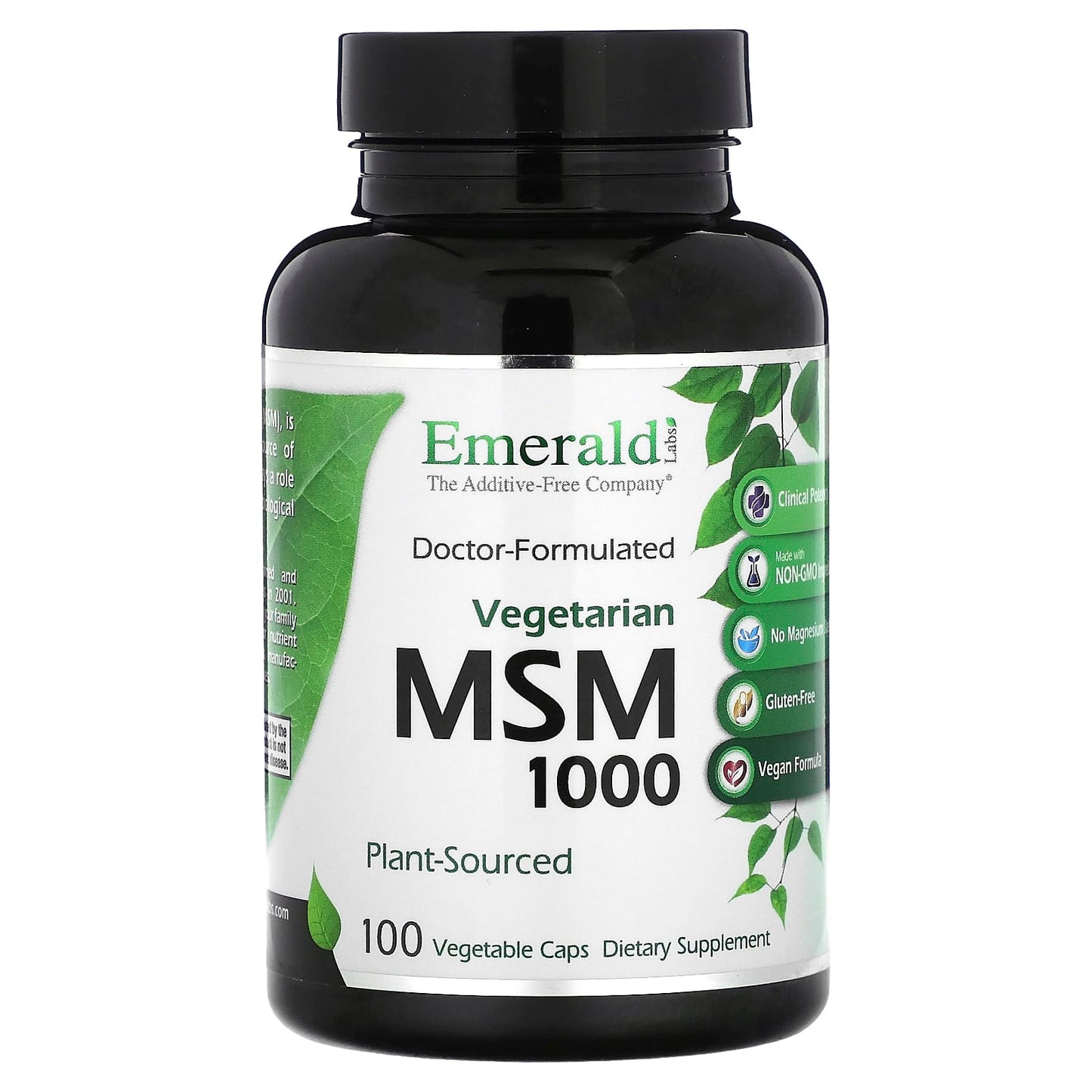 Emerald Laboratories MSM 1000 Capsules - 100 Veggie Capsules per Bottle - Image 1
