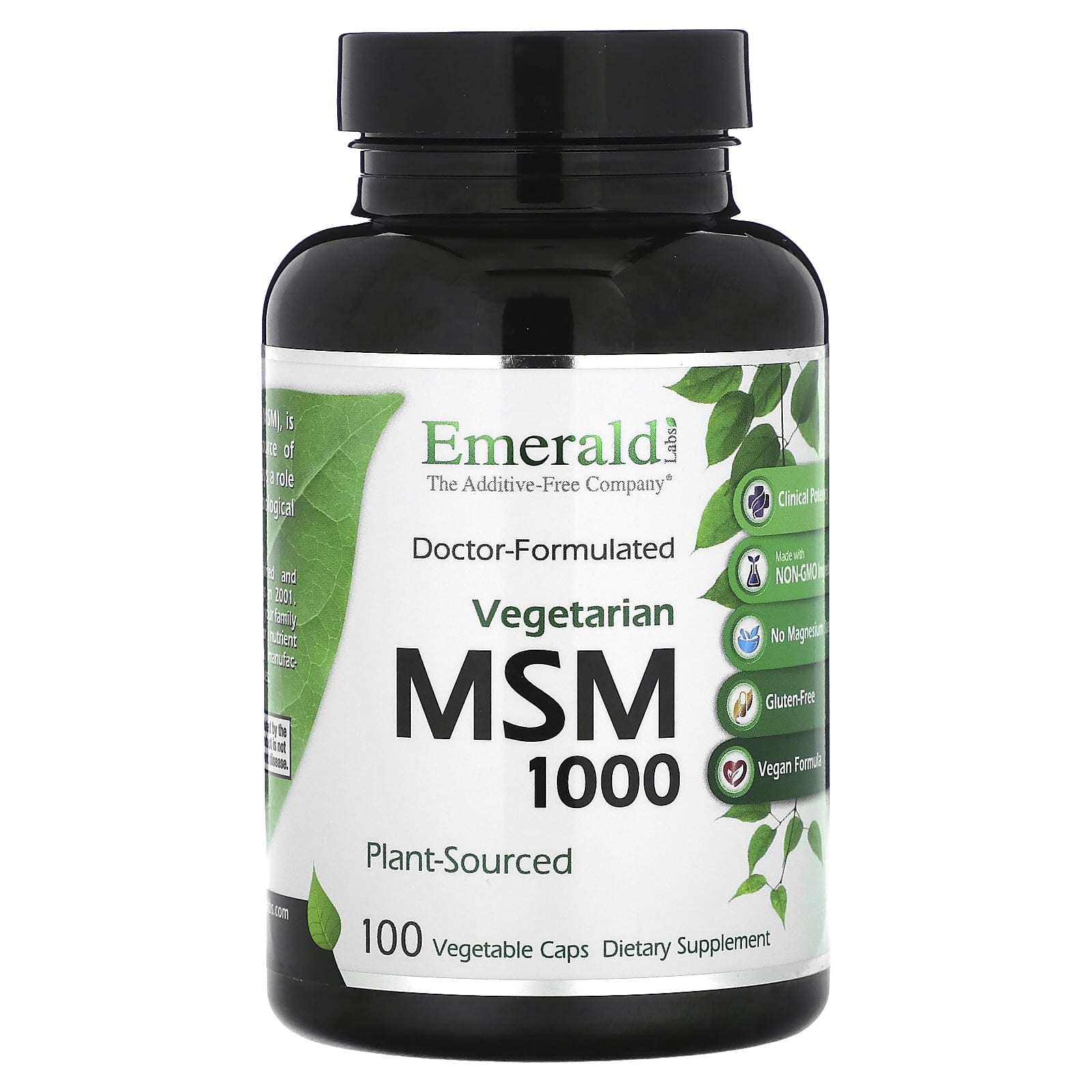 Emerald Laboratories MSM 1000 Capsules - 100 Veggie Capsules per Bottle - Image 1