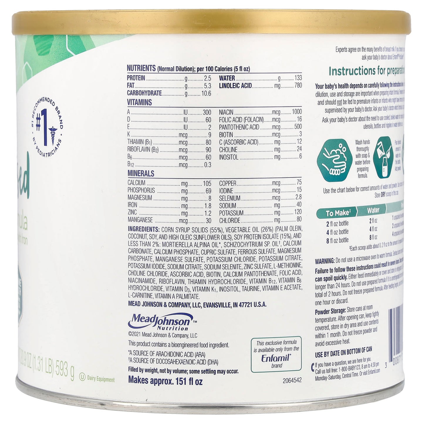 Enfamil ProSobee Plant-Based Infant Formula, Soy-Based Powder, 0-12 Months - Image 2