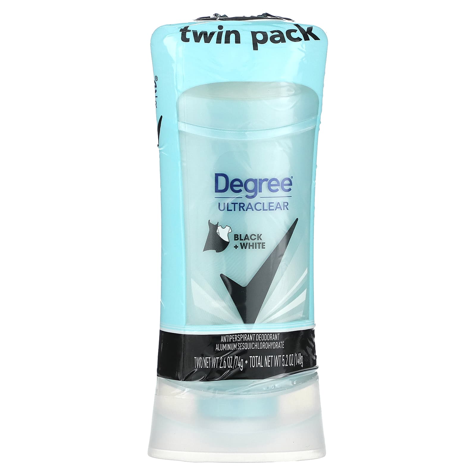Degree UltraClear Antiperspirant Deodorant, 2.6 oz (74g) Twin Pack, Black + White - Image 2