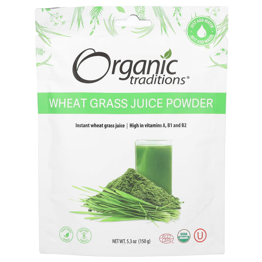 Organic Traditions, Wheat Grass Juice Powder,  5.3 oz (150 g) - Image 1
